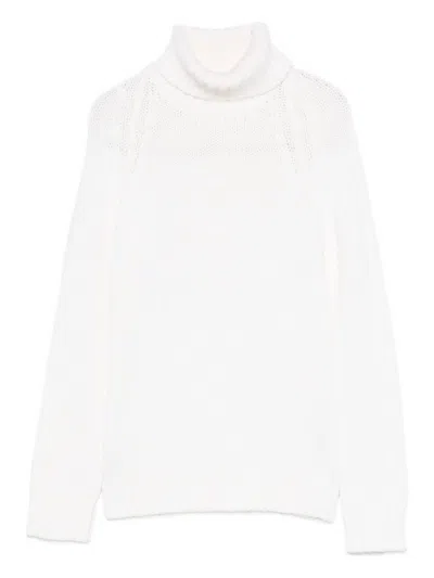 Base Wool Turtle-neck Jumper In White
