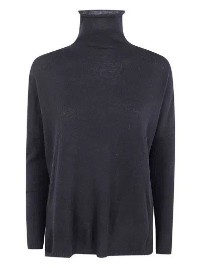 Base Wool Turtle-neck Sweater In Black