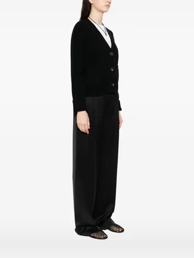 Base V-neck Cardigan In Black