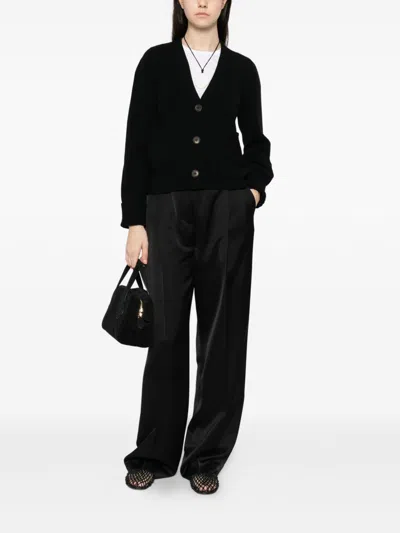 Base V-neck Cardigan In Black