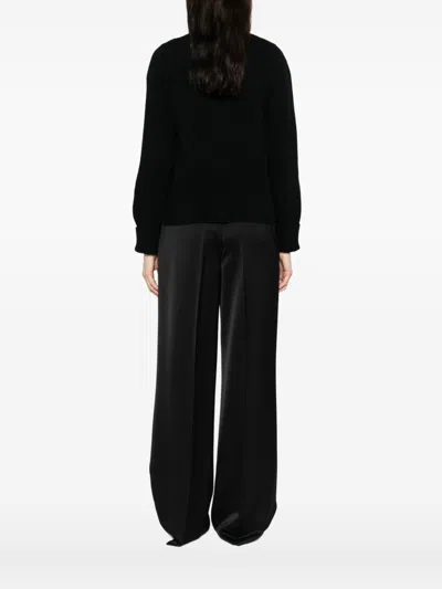 Base V-neck Cardigan In Black