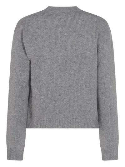 Gucci Women Wool Sweater With Embroidered Monogram In Gray