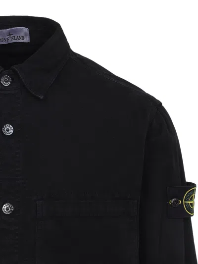 Stone Island Comfortable Overshirt With Chest Pockets In Black