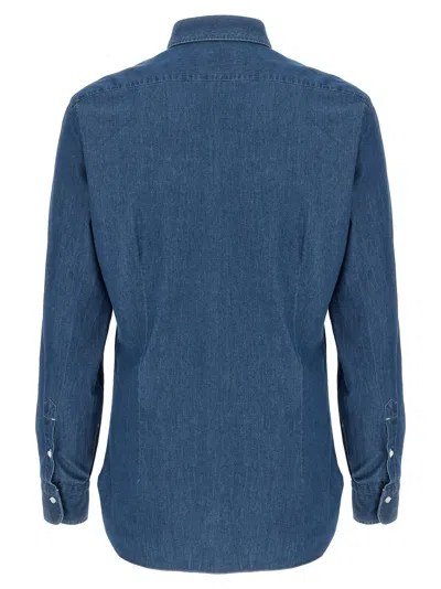 Barba Napoli Barba Denim Shirt In Blue