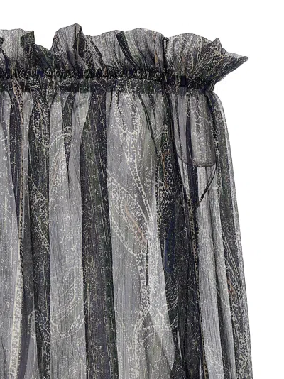 Saint Laurent Lurex Silk Creponne Top In Blue