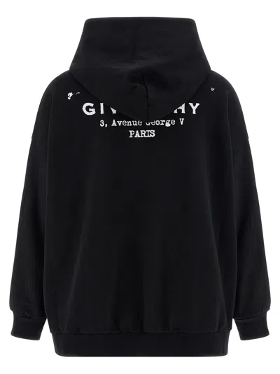 Givenchy Logo Print Hoodie In Black