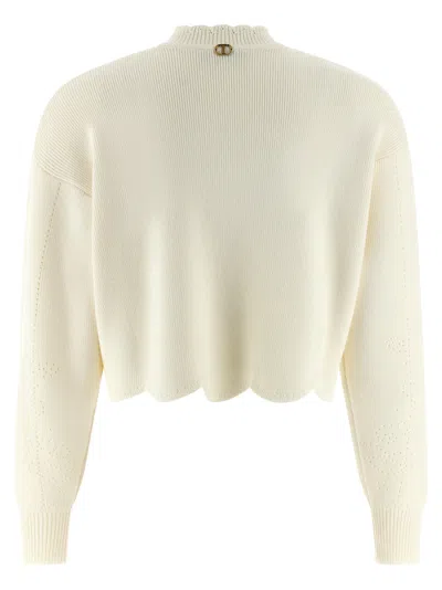Twinset Twin Set Scalloped Hem Sweater In Neutral