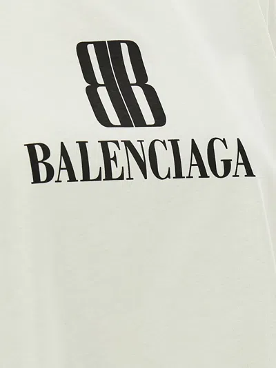 Balenciaga Cropped Logo T Shirt In White