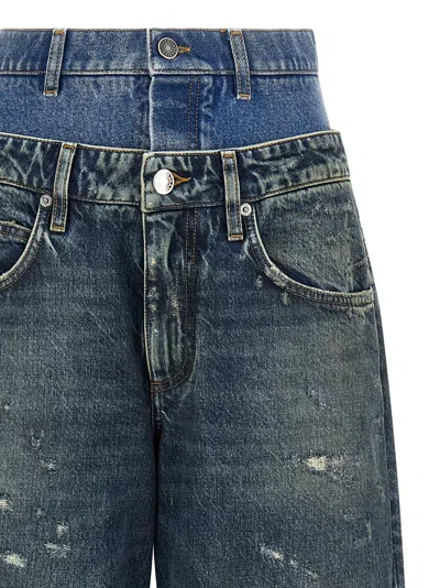 Dolce & Gabbana Double Layer Jeans In Blue