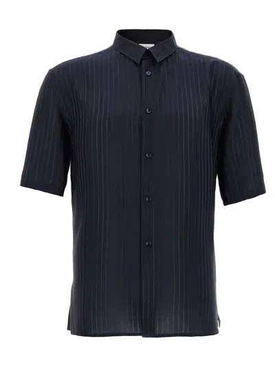 Saint Laurent Striped Shirt In Blue