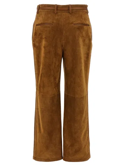Gucci Soft Texture Trousers Featuring Belt Loops In Brown