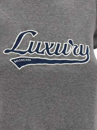 Balenciaga Women Shrunk T-shirt In Gray