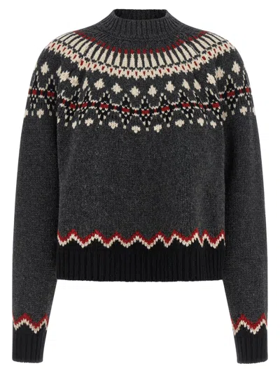 Alanui 'sweet Winter' Sweater In Gray