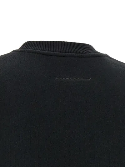 Mm6 Maison Margiela Mm6 By Maison Margiela Wool Taped Label Crewneck Sweater In Black