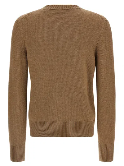Burberry Wool And Cashmere Pullover With Ekd In Brown