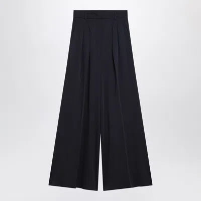 Max Mara Cropped Trousers In Lightweight Wool In Black