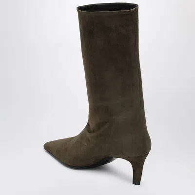 Jude Cave Boots In Cocoa Suede Leather In Brown