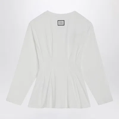 Douuod James Sweater In Ivory Cotton In White