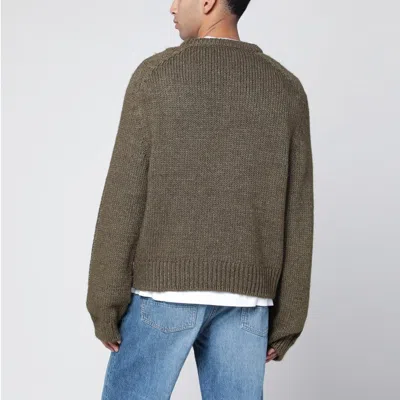 Our Legacy Green Wool Blend Crewneck Sweater In Gray
