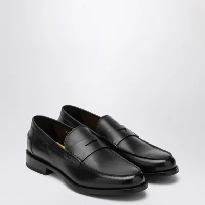 Doucal's Loafers In Black Leather In Black