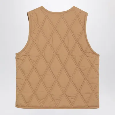Mini Rodini Beige Ritzratz Quilted Vest In Neutral