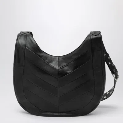 Valentino Garavani  Garavani Hoboho Small Hobo Bag In Chevron-patterned Nappa Leather Woman In Black