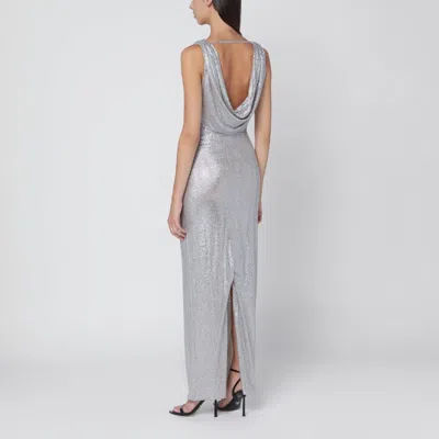 Giuseppe Di Morabito Long Dress Featuring Crystals And Back Slit In Gray