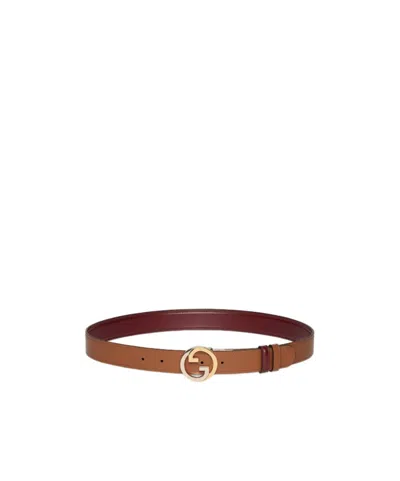 Gucci Reversible  Blondie Belt In Brown
