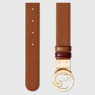 Gucci Reversible  Blondie Belt In Brown