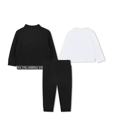 Karl Lagerfeld Zip-up Bomber Jacket Set In Black