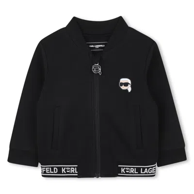 Karl Lagerfeld Zip-up Bomber Jacket Set In Black