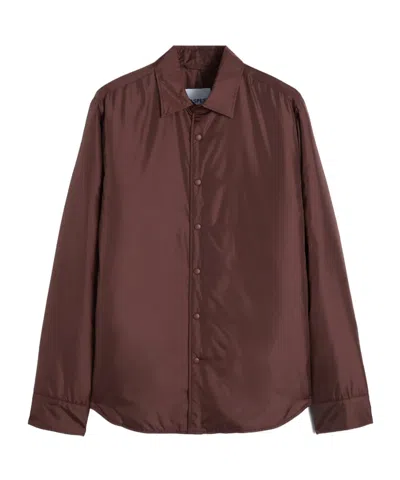 Aspesi Long Sleeve Shirt Jacket In Brown