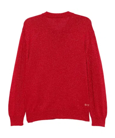 Bode Long-sleeved Knitted Cardigan In Red