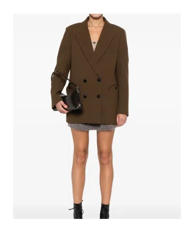 Blazé Milano Long-sleeved Suit Jacket In Brown
