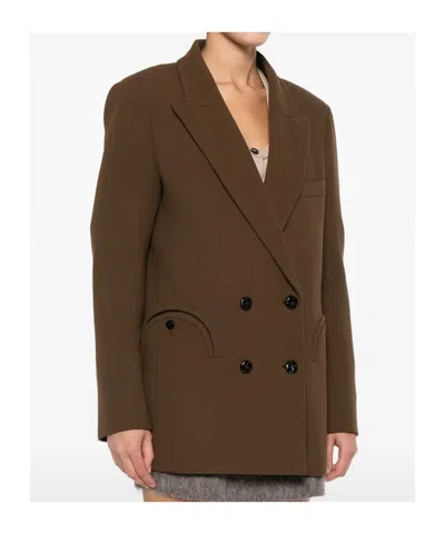 Blazé Milano Long-sleeved Suit Jacket In Brown