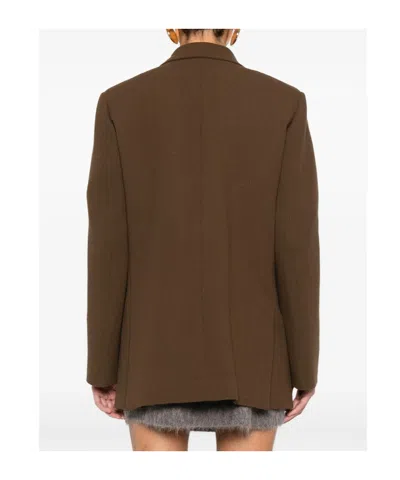 Blazé Milano Long-sleeved Suit Jacket In Brown