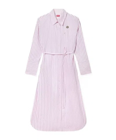Kenzo 'boke Flower' Pin Midi Shirting Dress In Cotton Poplin In Multi