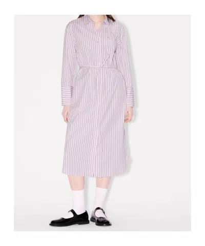 Kenzo 'boke Flower' Pin Midi Shirting Dress In Cotton Poplin In Multi