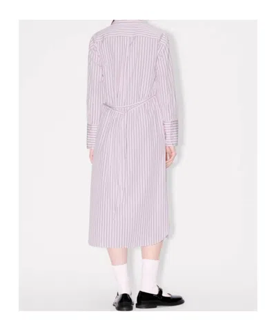 Kenzo 'boke Flower' Pin Midi Shirting Dress In Cotton Poplin In Multi