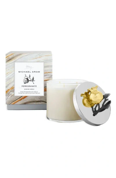 Michael Aram Pomegranate Three-wick Scented Candle In Gold