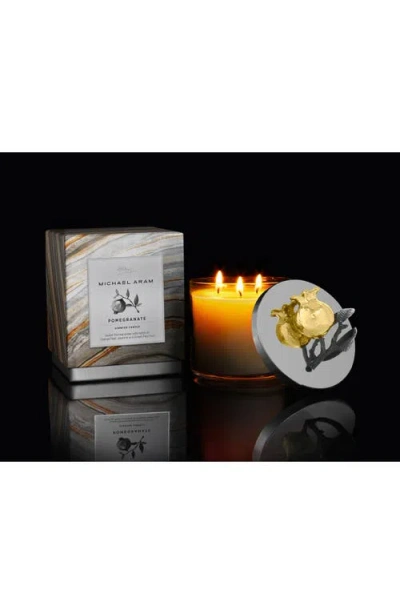 Michael Aram Pomegranate Three-wick Scented Candle In Gold