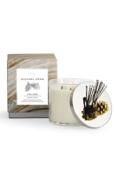 Michael Aram Pine Cone Three-wick Scented Candle In White
