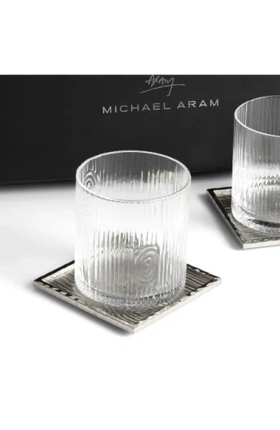 Michael Aram Ivy & Oak Tumbler And Coaster Set In Transparent