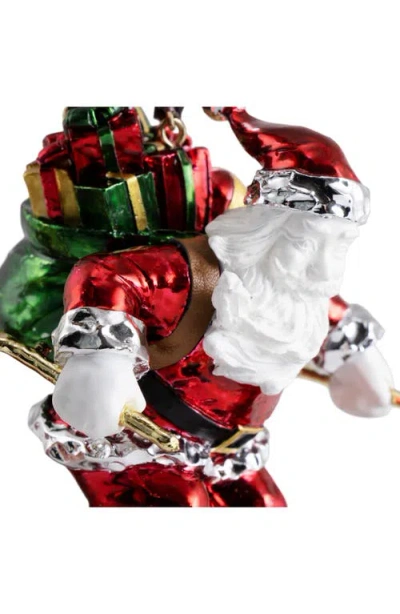 Michael Aram Skiing Santa Ornament In Multi