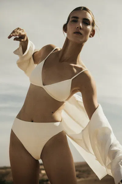 Anemos Classic Triangle Bikini Top In White