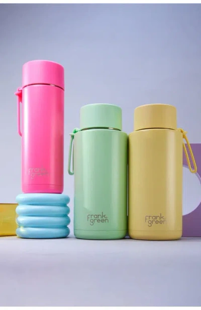 Frank Green 20oz Stainless Steel Ceramic Reusable Bottle Neon Pink With Flip Straw Lid In Pink