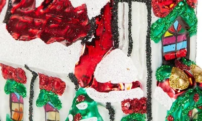 Christopher Radko Holly Bell Chapel Glass Ornament In Multi