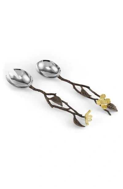 Michael Aram Dogwood Set Of 2 Serving Utensils In Metallic