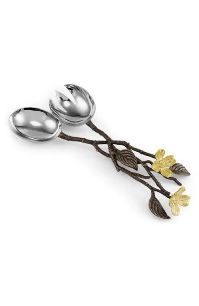 Michael Aram Dogwood Set Of 2 Serving Utensils In Metallic