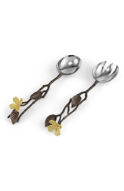 Michael Aram Dogwood Set Of 2 Serving Utensils In Metallic